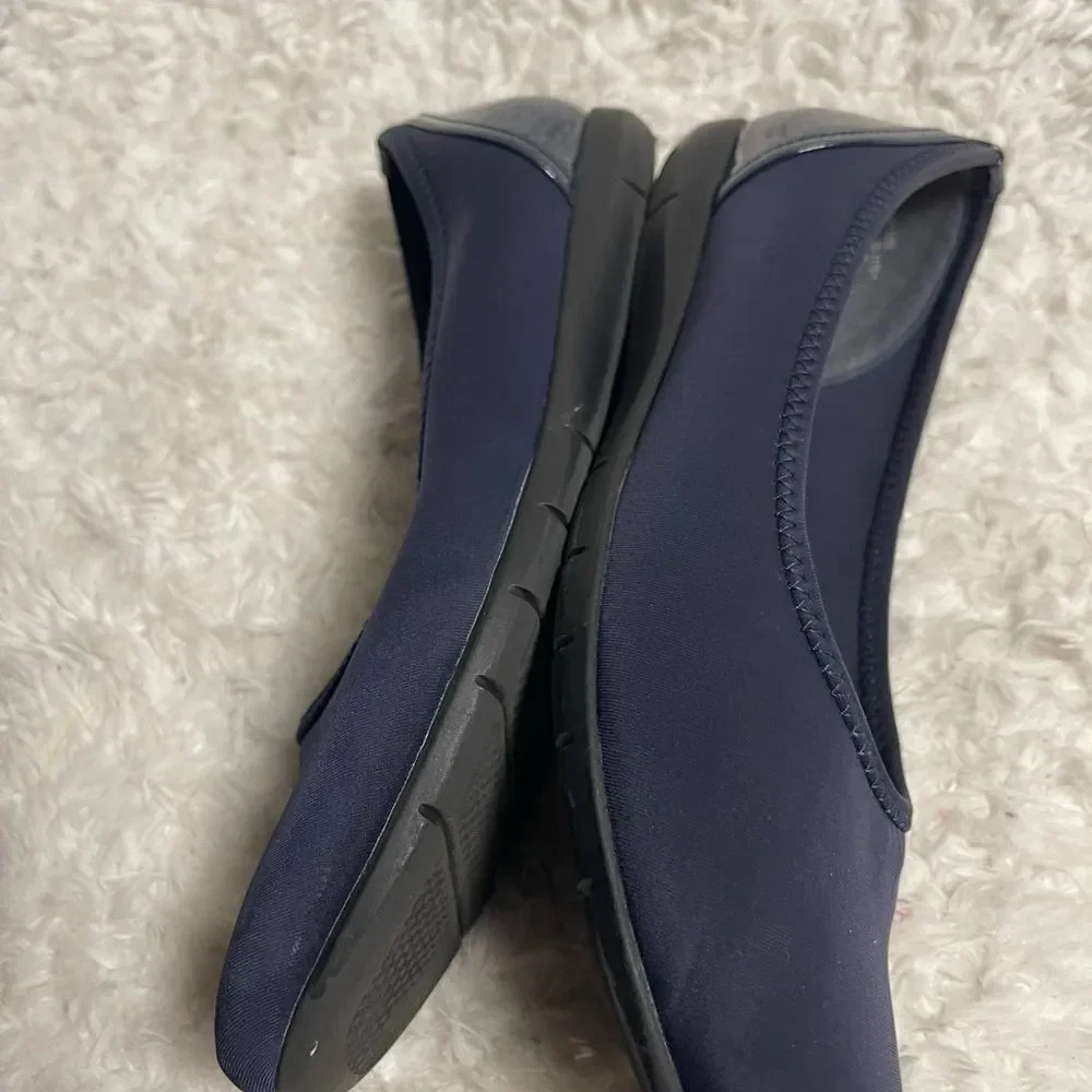 Comfortview Women's Wide Width The Lyra Flat Shoes Navy Size 12M
